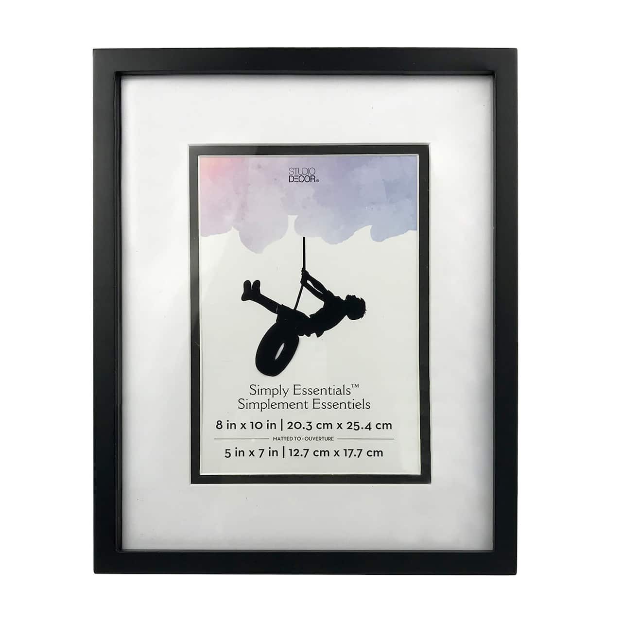 Simply Essentials™ Black Linear Frame with Double Mat by Studio Décor®